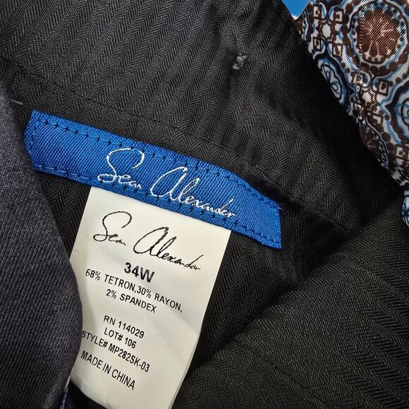 NEW Sean Alexander Skinny Fit Charcoal Gray Dress Pants 34 - Picture 5 of 6